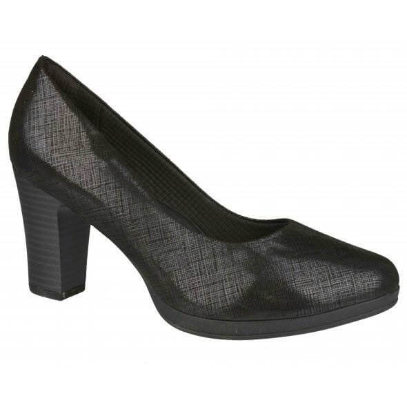 Γυναικείο ανατομικό παπούτσι μαύρου χρώματος με τακούνι