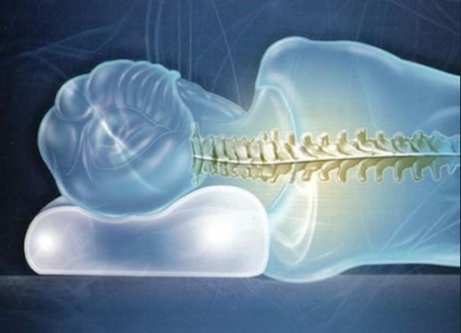 Αναπαράσταση σπονδυλικής στήλης κατά τη διάρκεια του ύπνου σε ανατομικό μαξιλάρι
